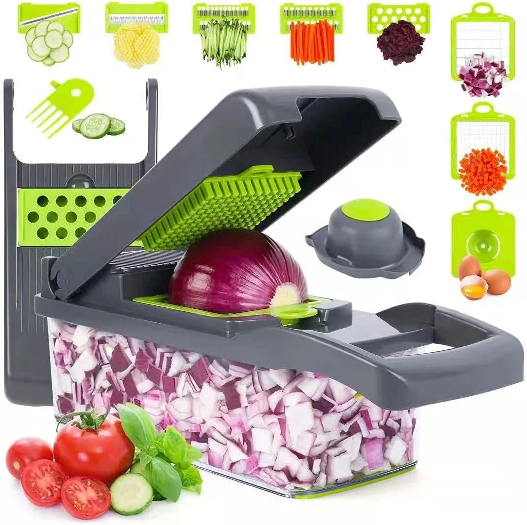 Multi-Function 16-in-1 Vegetable & Fruit Chopper, Slicer and Dicer - Kitchen Handy Tool