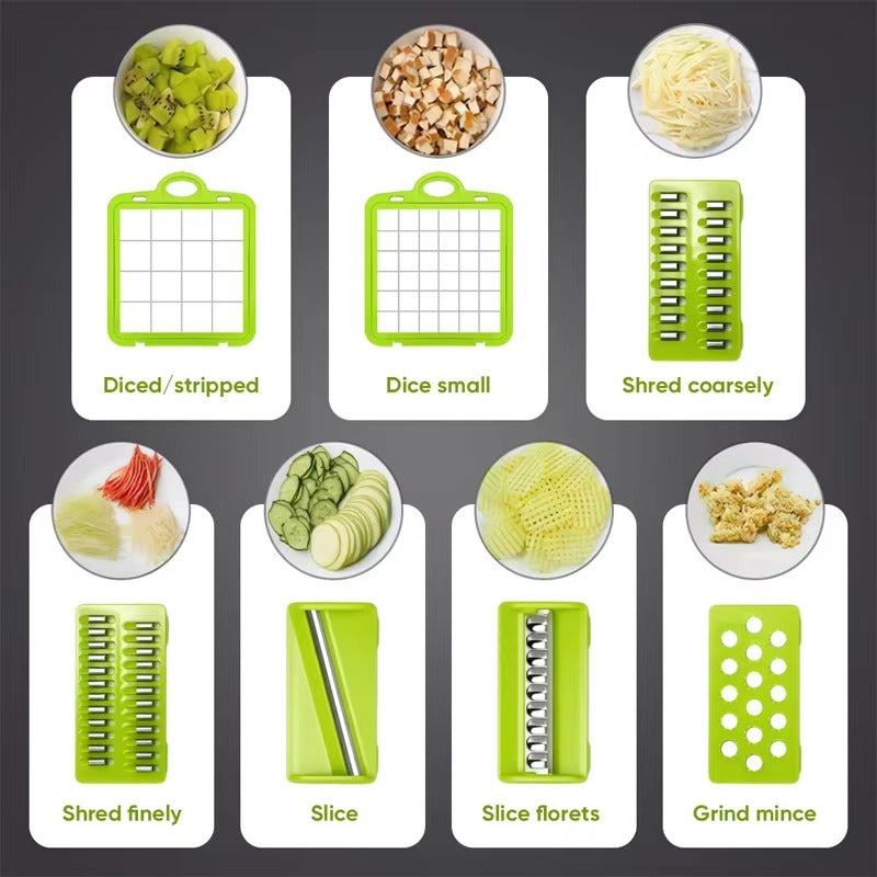 Multi-Function 16-in-1 Vegetable & Fruit Chopper, Slicer and Dicer - Kitchen Handy Tool