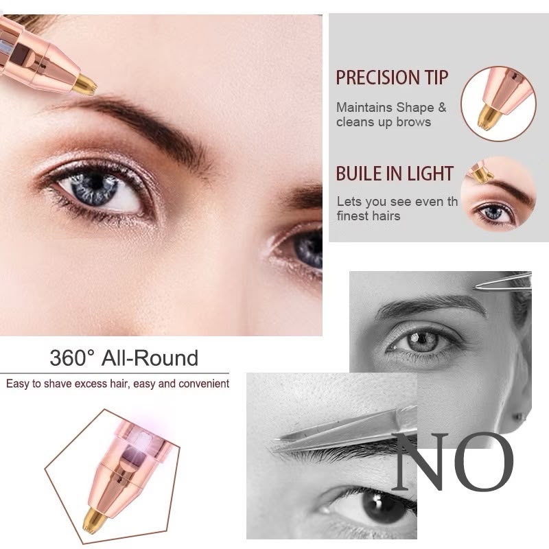 2-in-1 Eyebrow Trimmer & Face Shaver for Women | USB Rechargeable | Painless