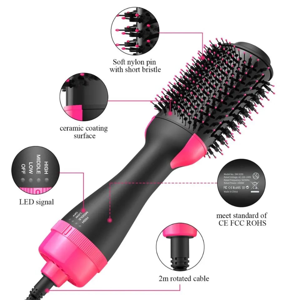 One Step Hot Air Brush - Hair Dryer & 3 in 1 COD Available