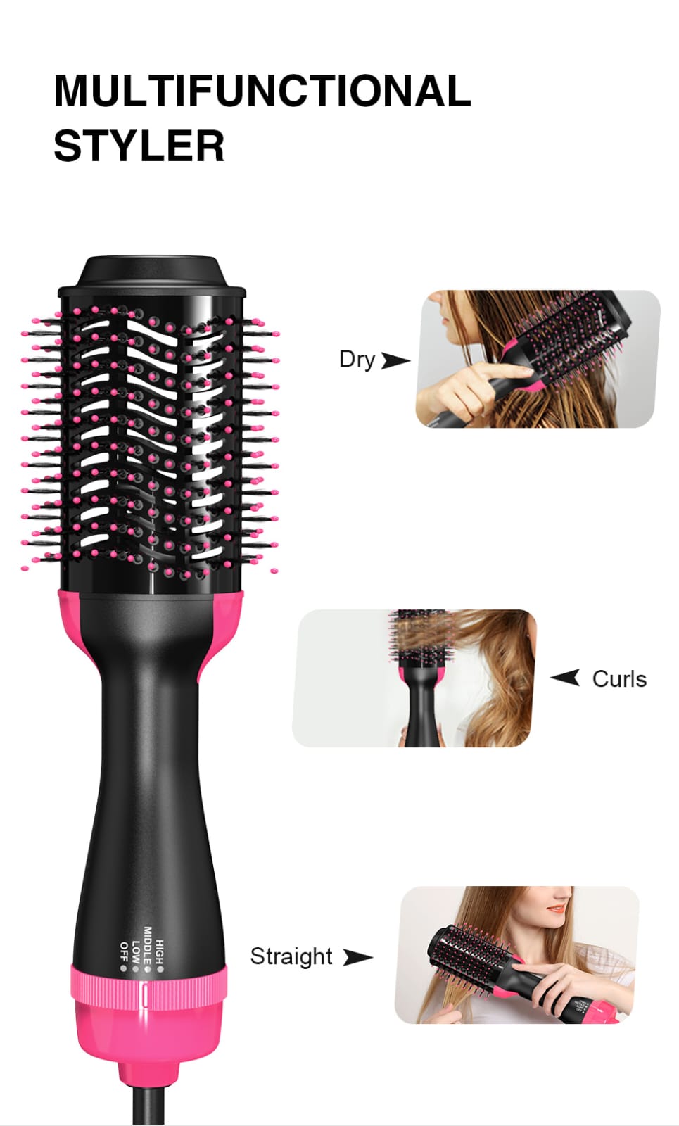 One Step Hot Air Brush - Hair Dryer & 3 in 1 COD Available