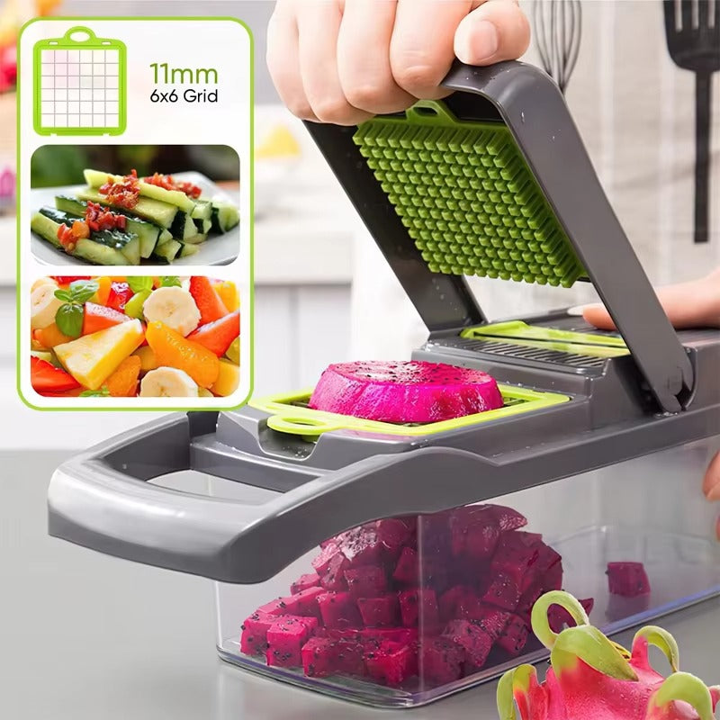 Multi-Function 16-in-1 Vegetable & Fruit Chopper, Slicer and Dicer - Kitchen Handy Tool
